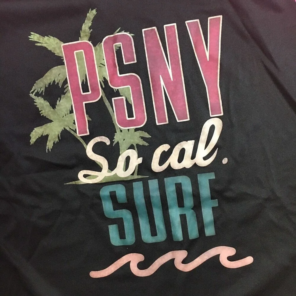 PSNY P.S. from‎ Aeropostale Girls Rash Guard Size 14 Pink Black Swim Shirt NEW
